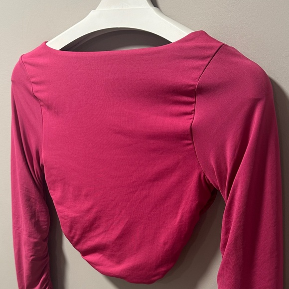 Oh Polly Fuchsia Ruched Crop Top - Picture 8 of 10